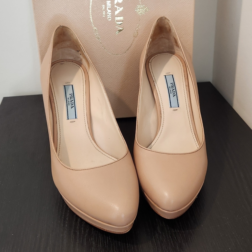Beige Prada Heels with platform
